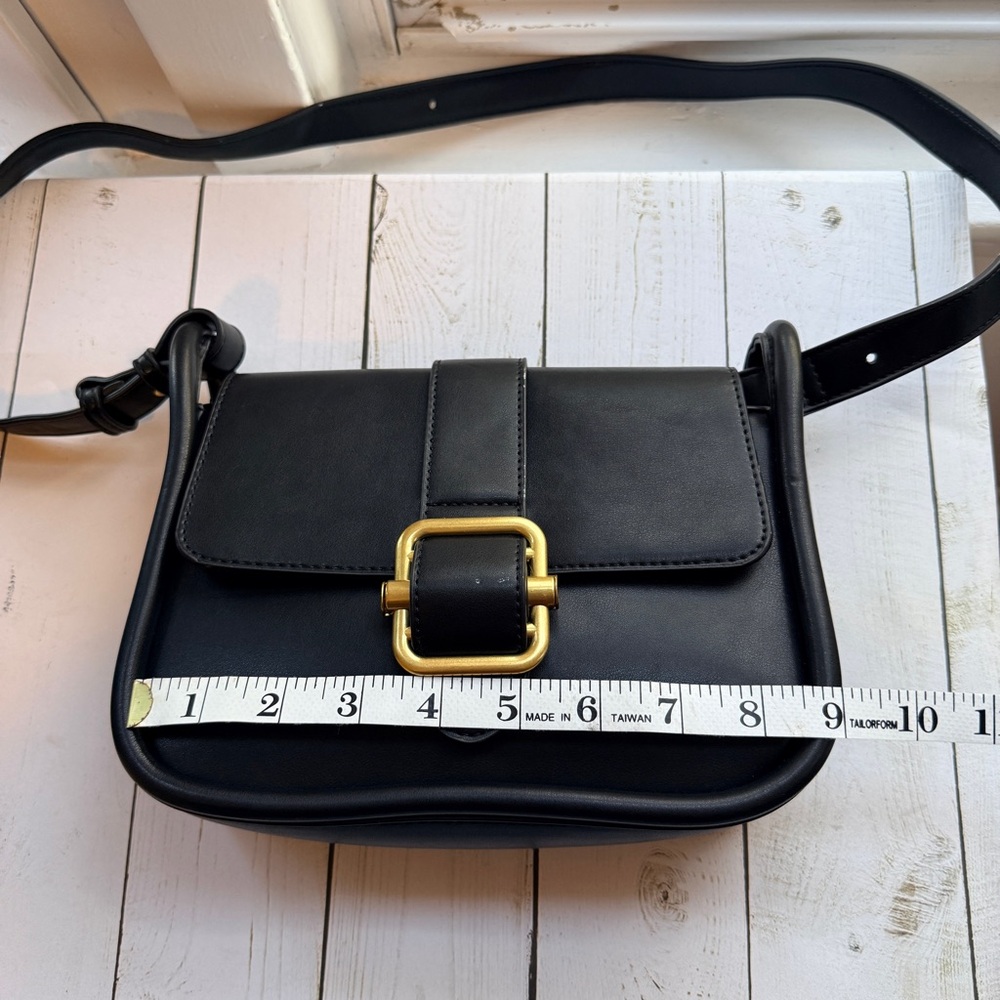 Miztique | Black Crossbody Bag with Gold Buckle - Picture 7 of 12